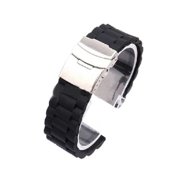Klockarmband Silicon 16mm - 24mm Black 22mm