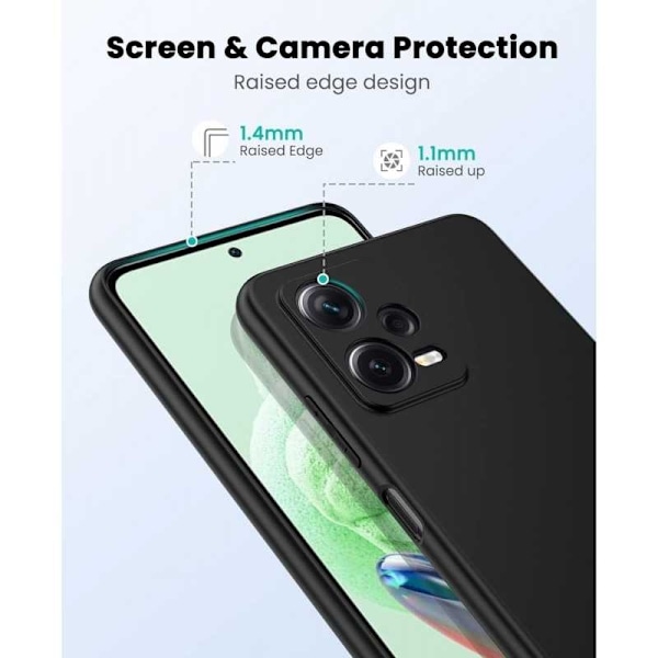 Xiaomi Redmi Note 12 5G Gummibelagd Mattsvart Silikon Skal