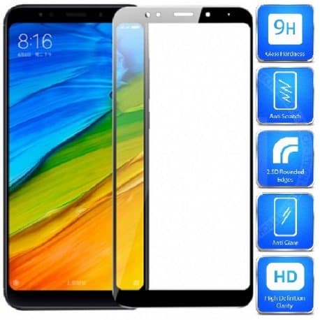 Redmi 5 Plus FullFrame® 0.26mm 2.5D 9H Härdat Glas Vit