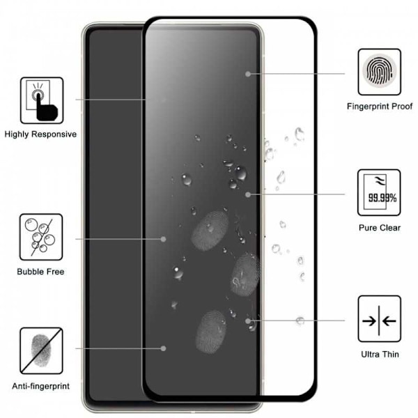2-PACK Google Pixel 7A FullFrame 0,26 mm 2,5D 9H hærdet glas Transparent