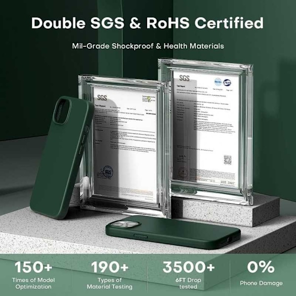 Kuminen iskunkestävä kotelo iPhone 14 Plus- vihreä
