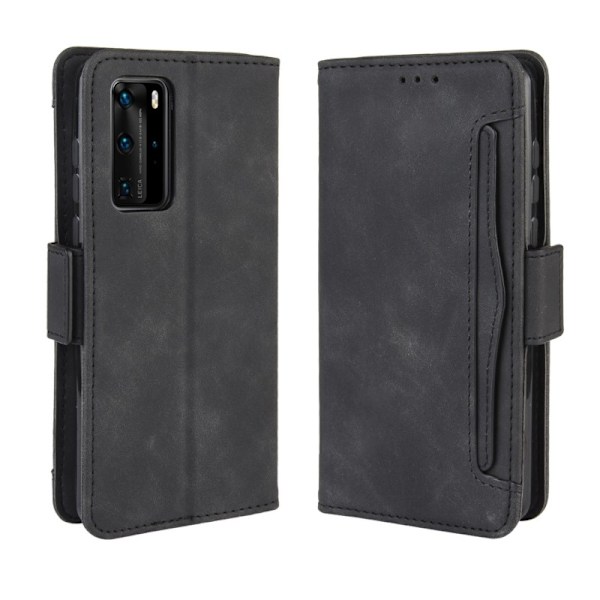 Huawei P40 Pro lompakkokotelo PU-nahkainen 6-TASKUT Winston V3 Black
