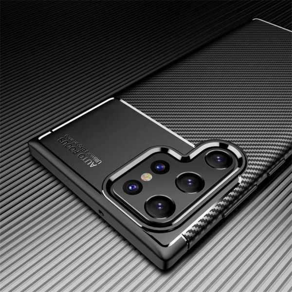 Samsung S22 Ultra Støtsikker Slim Cover FullCarbon V4 Black