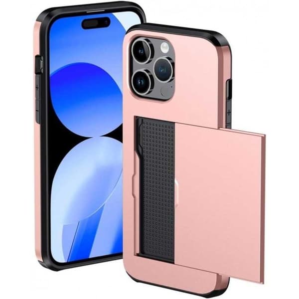 iPhone 15 Pro Max Iskunkestävä kansikorttikotelo StreetWise - Rose Gold