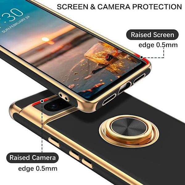 Google Pixel 7a Elegant & Stöttåligt Skal med Ringhållare Flawless Mörkgrön
