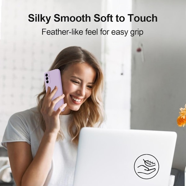 Samsung A55 5G Gummibelagd Matt Skal Kameraskydd Liquid - Lila Lila