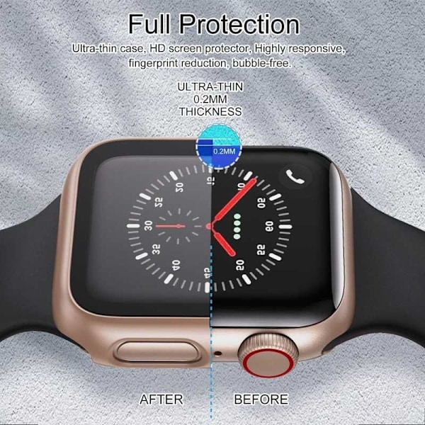 2in1 Iskunvaimennuskuori 9H karkaistu lasi Apple Watch 40mm - Ruusukulta