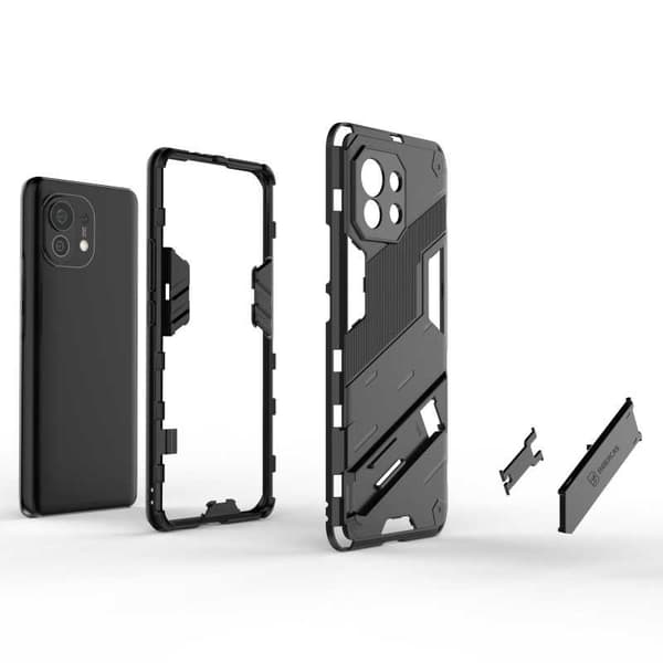 Xiaomi Mi 11 -iskunkestävä kotelo jalustalla ThinArmor V2 Mörkgrön