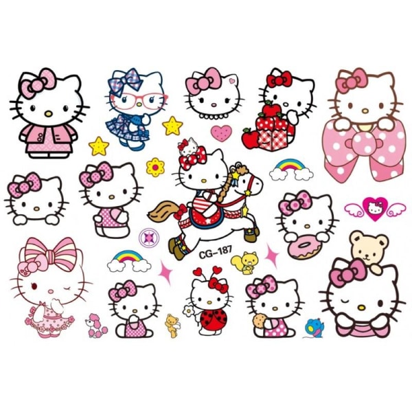 15-PACK Hello Kitty Tatuering multifärg