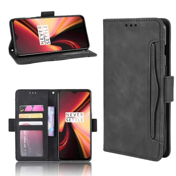 Oneplus 7 -lompakkokotelo PU-nahkainen 6-FACK Winston V3 Black