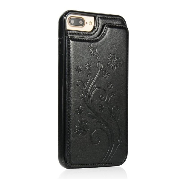 iPhone 7 Plus / 8 Plus Shockproof Case Kortholder 3-POCKET Flipp Black