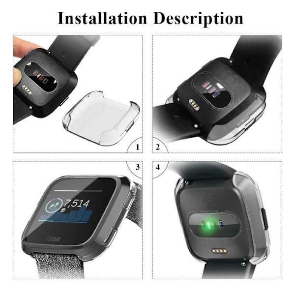 Fulddækkende ultratynd TPU-cover Fitbit Versa Liquid Transparent