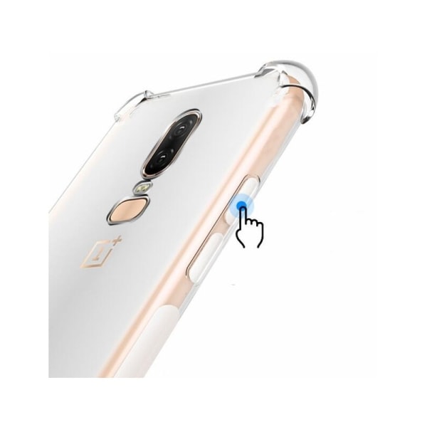 OnePlus 6T Støtsikkert skall med forsterkede hjørner Transparent