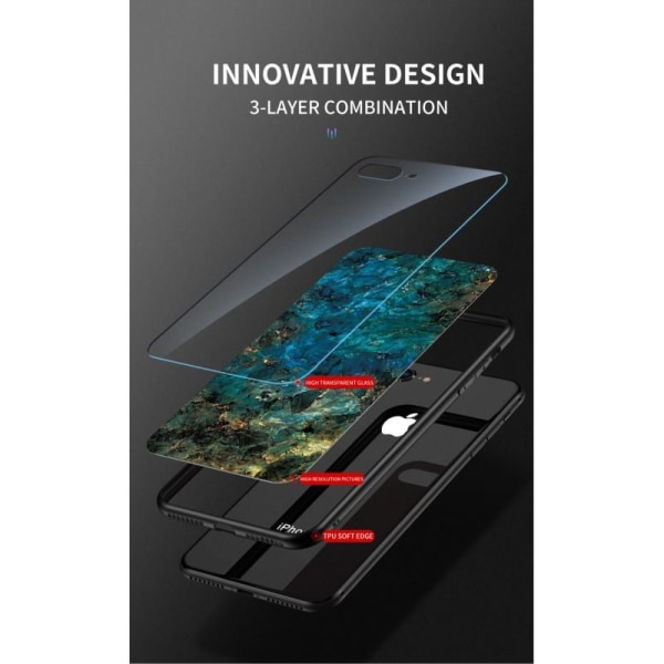 OnePlus 8 Marble Shell 9H Tempered Glass Back Glassback V2 Black Variant 1