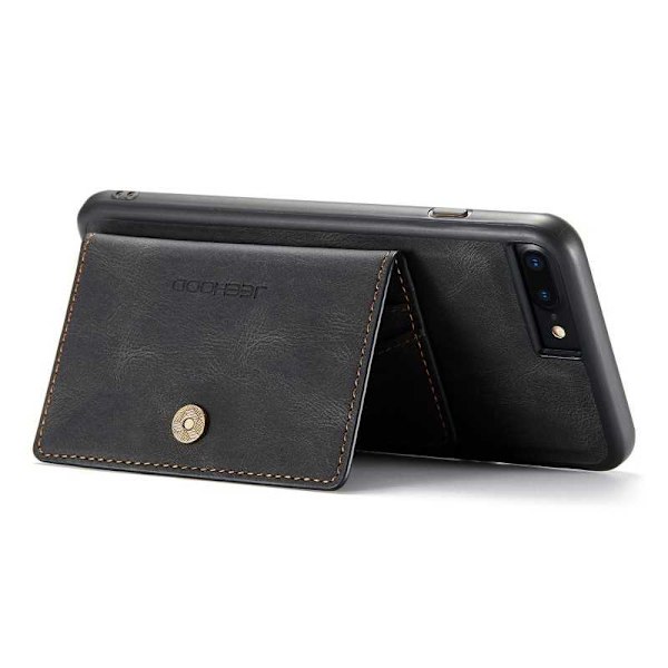 iPhone 8 Plus iskunkestävä kotelo magneettisella korttitelineellä JeeHood Black