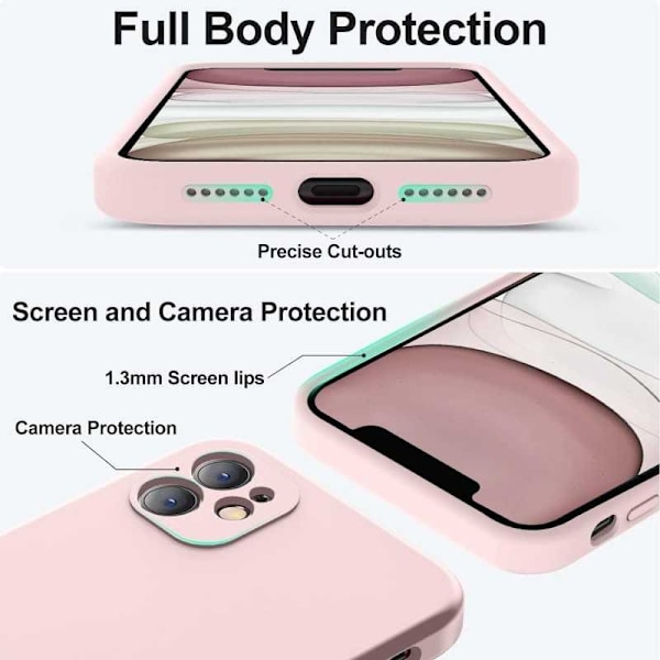 iPhone 11 Gummibelagd Mattrosa Skal Kameraskydd Liquid - Rosa