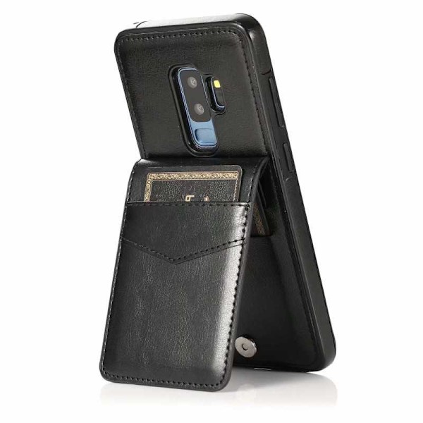 Samsung S9 Plus Mobile Cover -korttikotelo 4-FACK Retro V3 Black