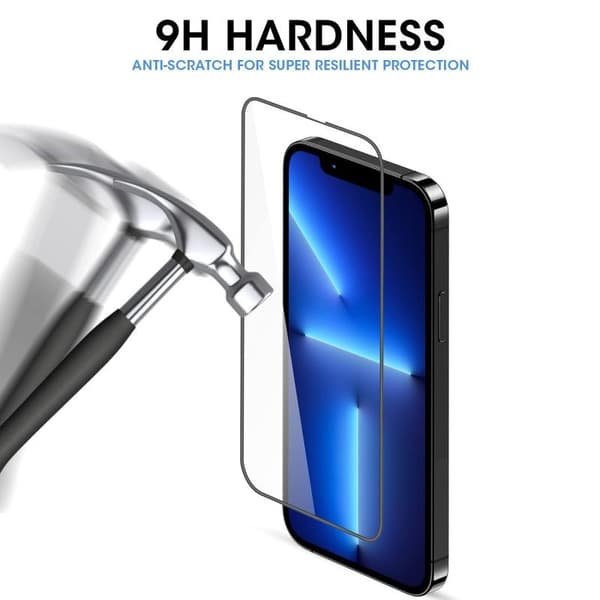 iPhone 14 Max FullFrame 0,26 mm 2,5D 9H karkaistu lasi Transparent