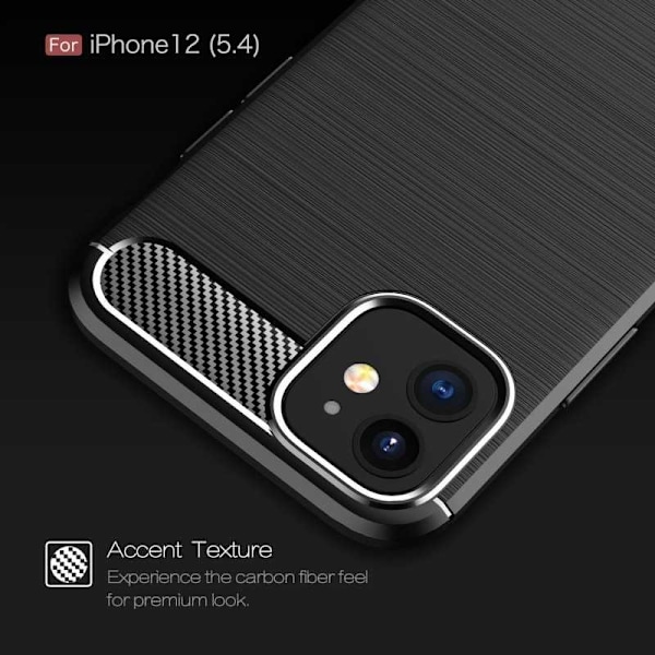 iPhone 12 Stöttåligt Skal SlimCarbon Svart