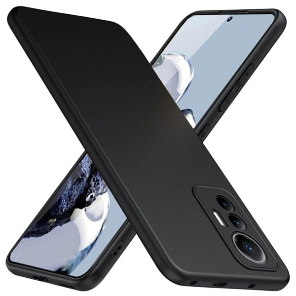 Xiaomi 12T / 12T Pro Ultratunn Gummibelagd Mattfärgat Skal Basic V2 Svart