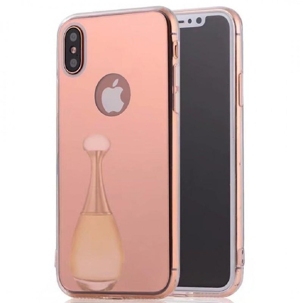 iPhone X Elegant Stötdämpande Spegelskal TPU Guld