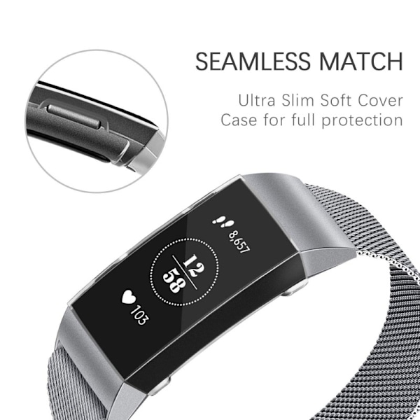 2-PACK Heltäckande Ultratunn TPU Skal Fitbit Charge 3 Liquid Transparent
