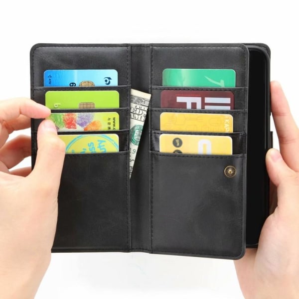 iPhone X / XS Wallet Case 10-taskuinen Array V3 Svart