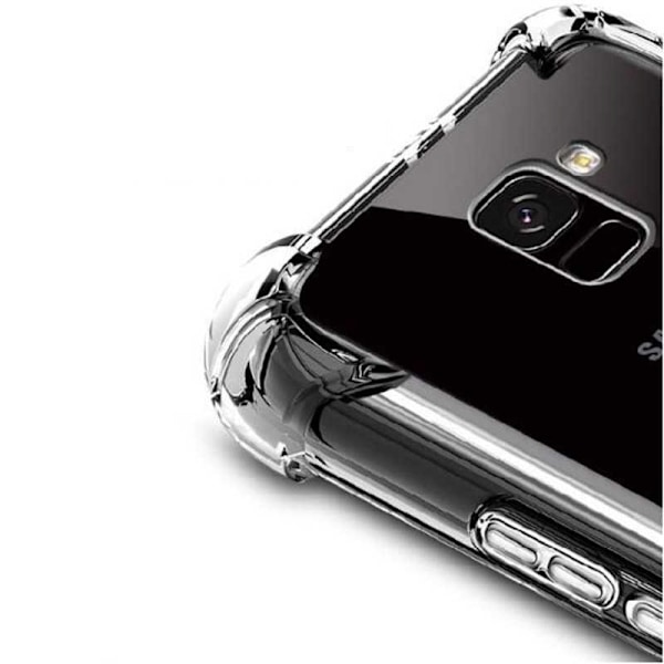Samsung A8 2018 Stöttåligt Skal med Förstärkta Hörn Transparent
