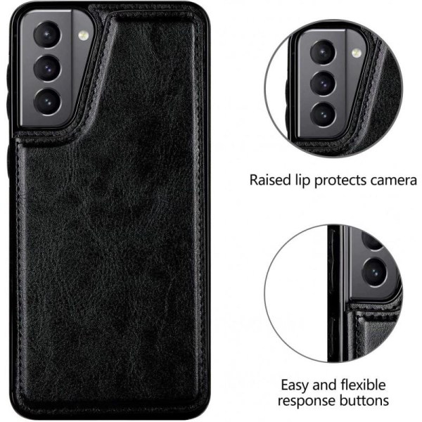 Samsung S21 Plus Shockproof Cover Card Holder 3-SLOT Flippr Black