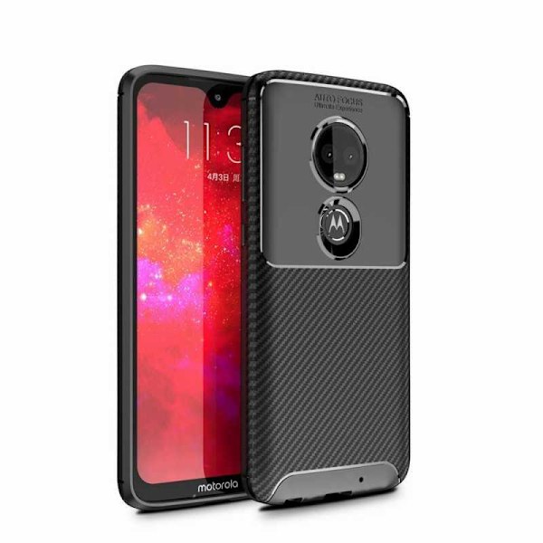 Motorola Moto G7 Plus Stöttåligt Skal FullCarbon V4 Svart
