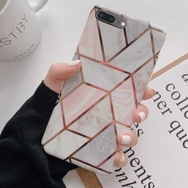 iPhone 7 tyylikäs marmorikuori Premium Pink