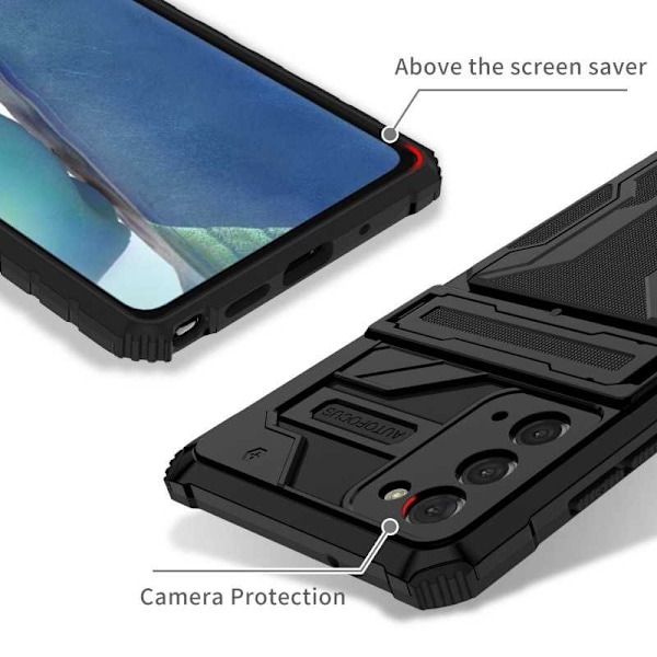 Samsung Note 20 Stöttåligt Skal Kickstand & Kortfack ThinArmor V3 Svart