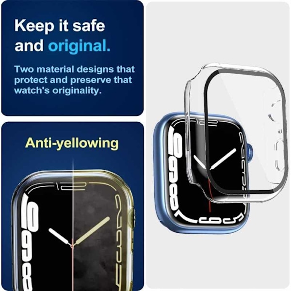 2in1 Stötdämpande Skal 9H Härdat Glas Apple Watch 41mm - Transparent