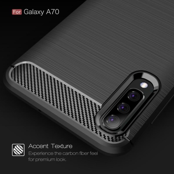 Samsung A70 Iskunkestävä Iskunvaimennuskuori SlimCarbon Black