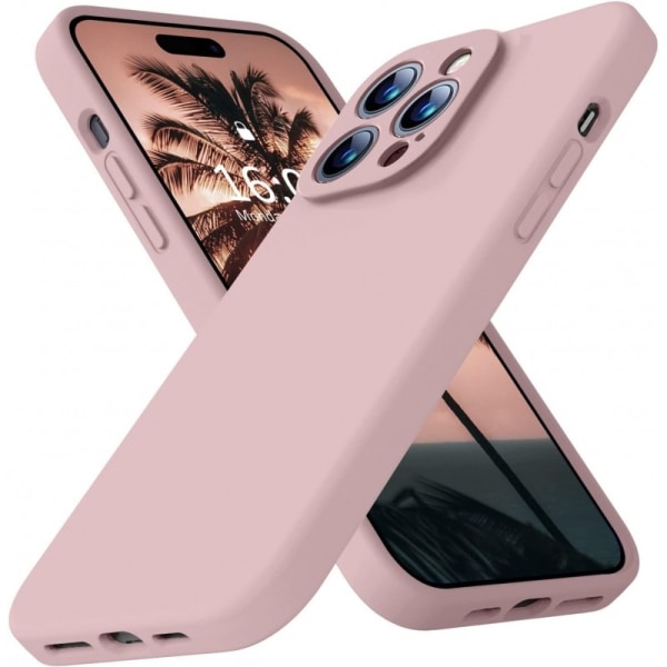 iPhone 15 Pro kumitettu mattapinkki kuoren neste - vaaleanpunain