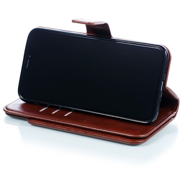 iPhone X / XS Praktisk Plånboksfodral med 12-Fack Array V4 - Brun