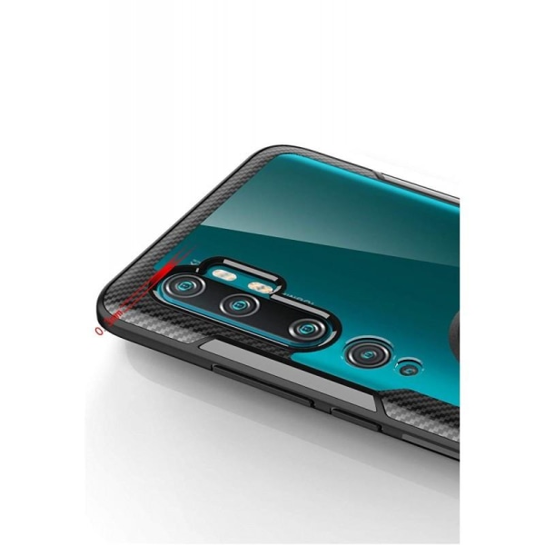 Xiaomi Mi Note 10 / 10 Pro Praktisk Stöttåligt Skal med Ringhåll Svart