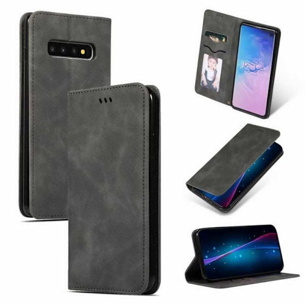 Samsung S10 Flip Case Card Lokero Mokka Black