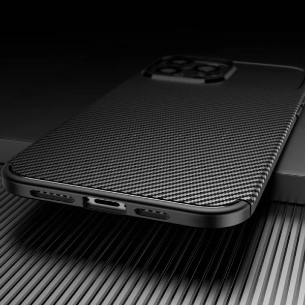iPhone 15 Pro Shockproof Slim Cover FullCarbon V4 Black