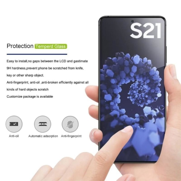 2-PAKKT Samsung S21 herdet glass 0,26mm 2,5D 9H Transparent