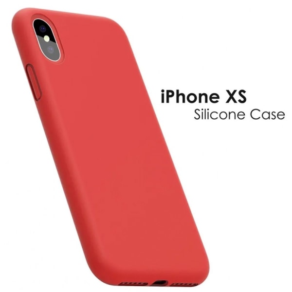 Gummibelagt stilfuldt cover 3in1 iPhone X / XS - Rød