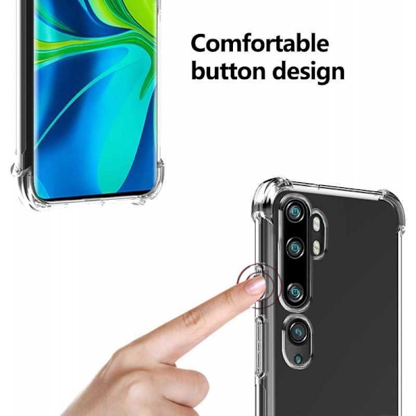 Xiaomi Mi Note 10 / 10 Pro Stöttåligt Skal med Förstärkta Hörn Transparent