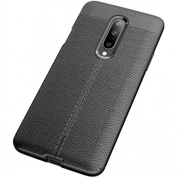 OnePlus 7 Pro Iskunkestävä ja iskunkestävä LeatherBack Black