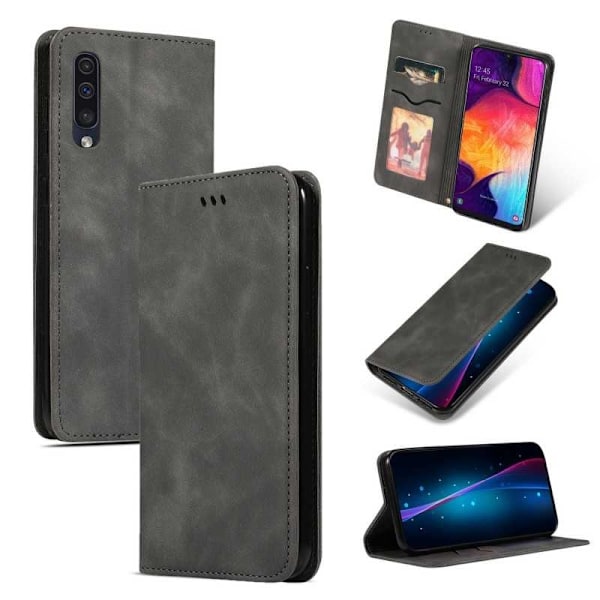 Samsung A50 Flip Case Card Lokero Mokka Black