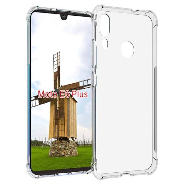 Motorola Moto E6 Plus Stødabsorberende Silikone Shell Shockr Transparent