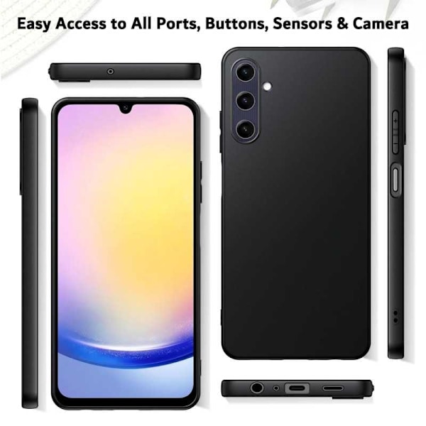 Samsung A55 5G kuminen mattamusta silikonikuori Black
