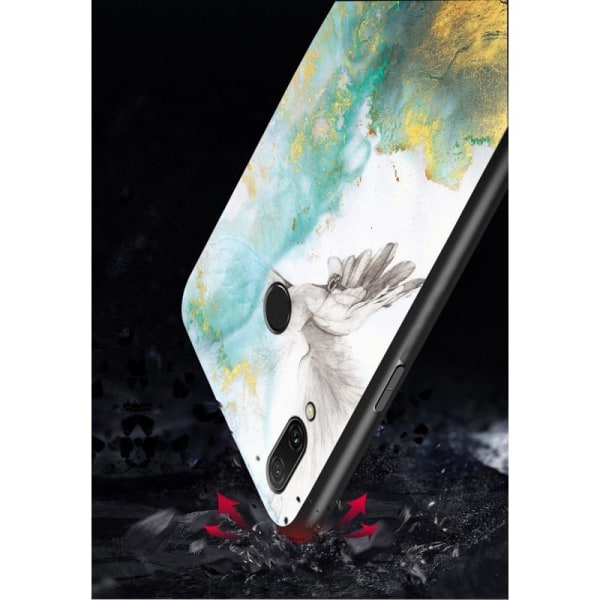 Xiaomi Redmi Note 7 Marble Shell 9H Tempered Glass Back Glassbac Green Emerald Green