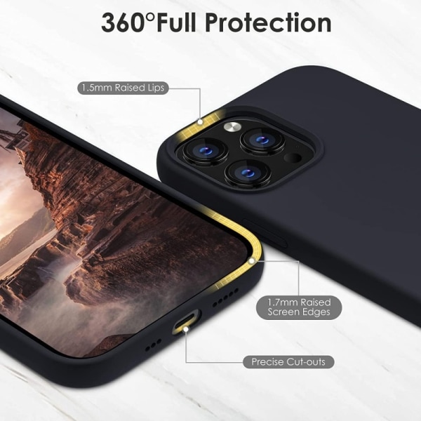 iPhone 12 Pro Erittäin ohut pehmeä kumipinnoitettu mattamusta ka Black