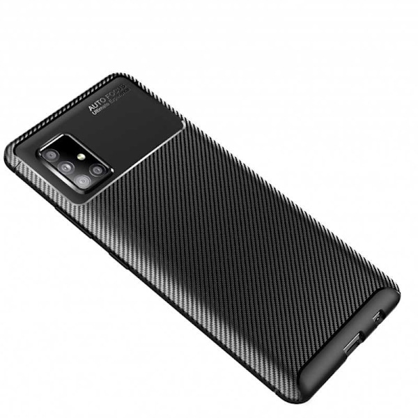 Samsung A41 Stöttåligt Slimmat Skal FullCarbon V4 Svart