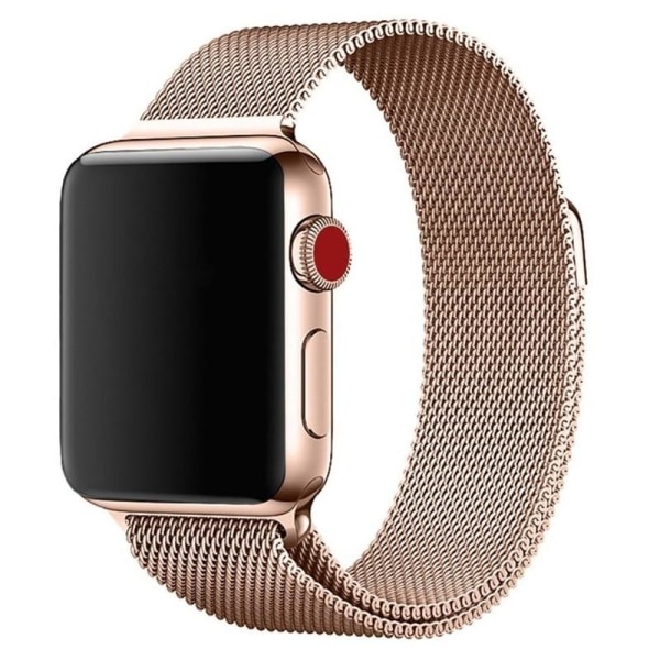 Apple Watch SE 44 mm armbånd Milanese Loop Rose Gold Pink gold